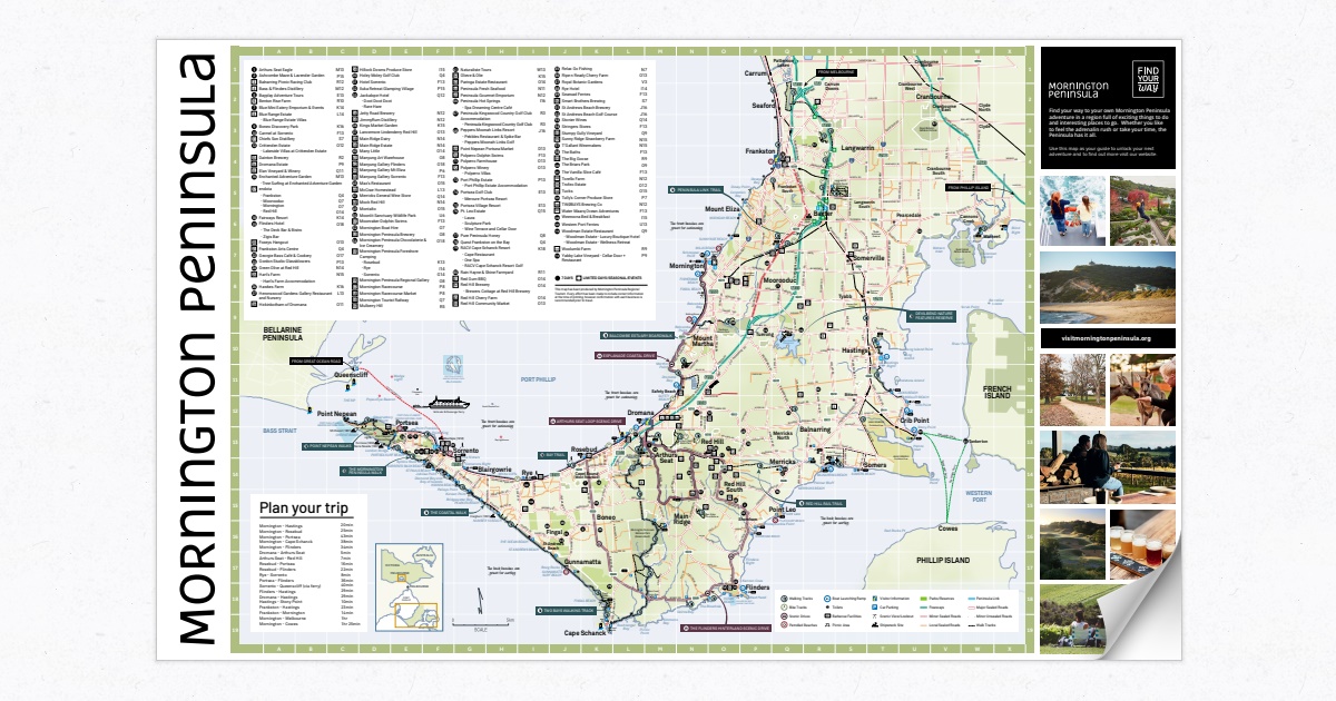 Map Of Mornington Peninsula Mornington Peninsula Touring Map